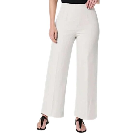 NWT SPANX Stretch Twill Wide Leg Pant in Parchment L Tall - Picture 2 of 9